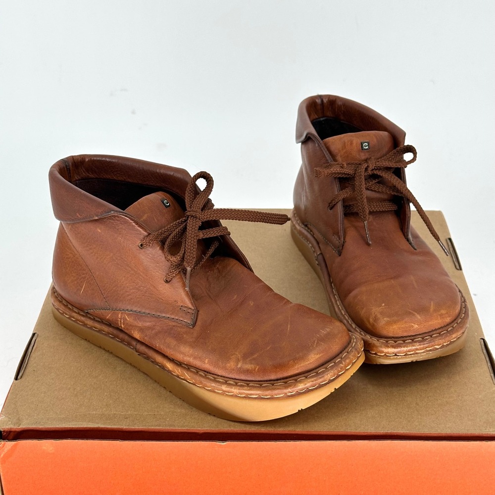 Earth Kalso Technology Zephyr Brown Ochre All Leather Chukka Lace Up Boot 5.5
